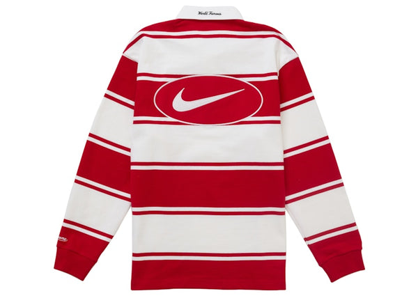Supreme Nike Stripe Rugby Red