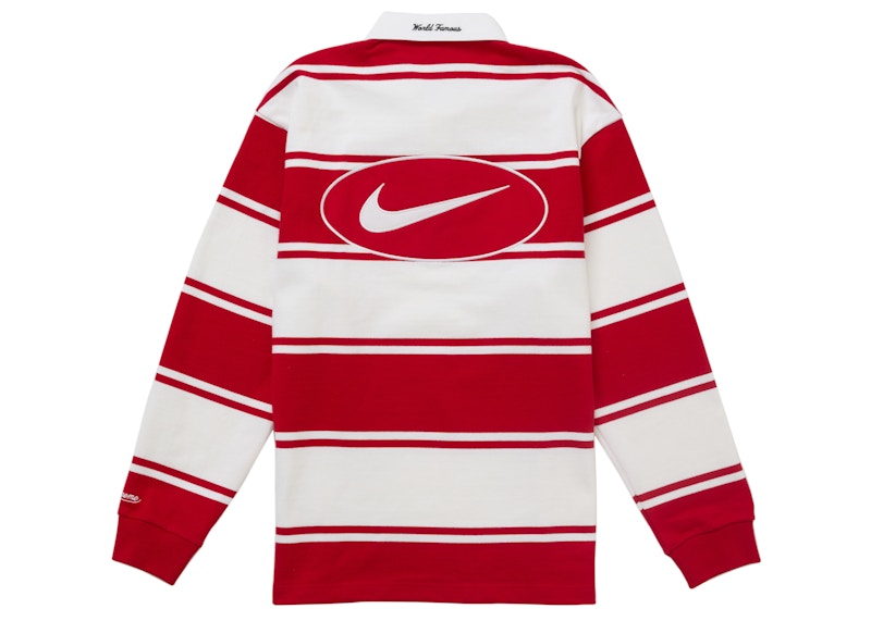Supreme Nike Stripe Rugby Red