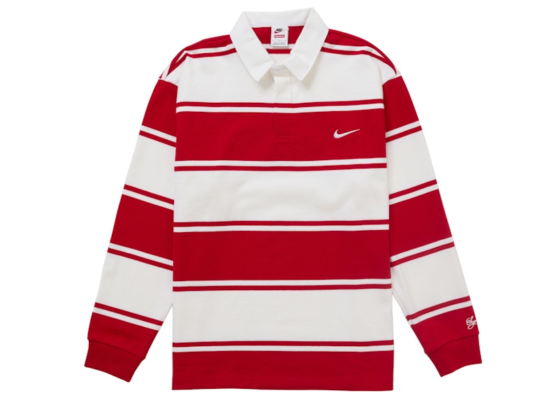 Supreme Nike Stripe Rugby Red
