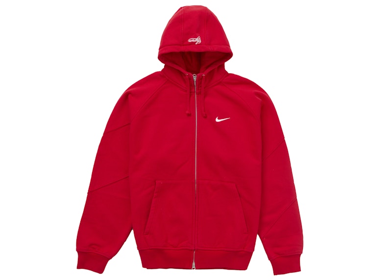 Supreme Nike Zip Up Hooded Sweatshirt Red