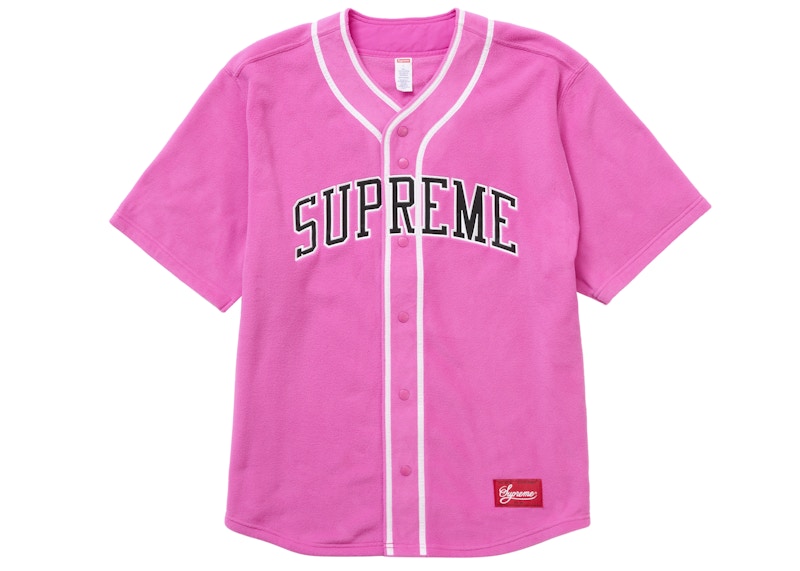 Maillot de baseball Supreme Polartec rose 