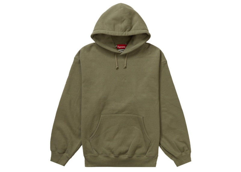 Sweat-shirt à capuche avec appliqués en satin Supreme (AH23) Olive clair