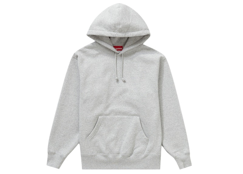 Supreme Satin-Applikation Kapuzensweatshirt Heather Grey 