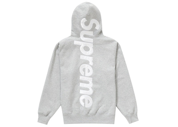 Sweat à capuche Supreme Satin Appliqué Gris chiné 