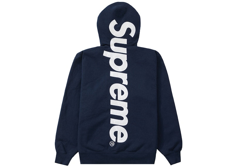Sweat à capuche Supreme Satin Appliqué Bleu marine 