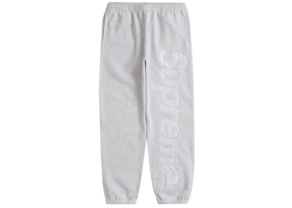Pantalon de survêtement Supreme Satin Appliqué (AH23) Gris cendré 
