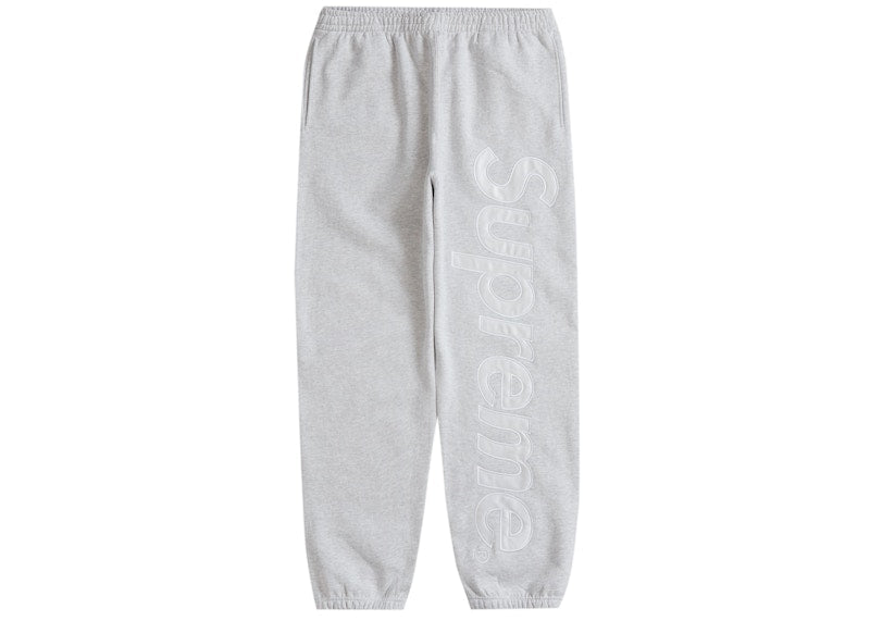 Pantalon de survêtement Supreme Satin Appliqué (AH23) Gris cendré 