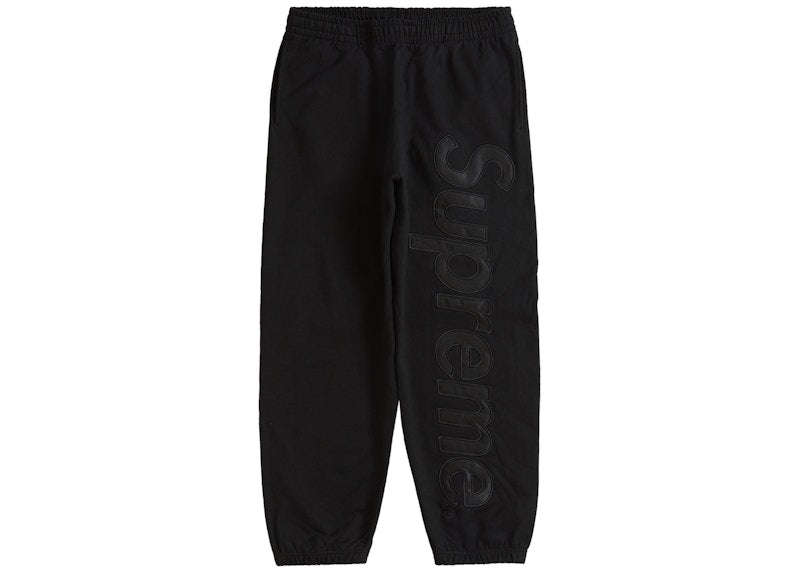 Pantalon de survêtement Supreme Satin Appliqué (AH23) Noir 