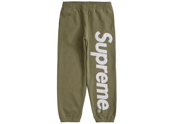 Pantalon de survêtement Supreme Satin Appliqué (AH23) Olive clair 