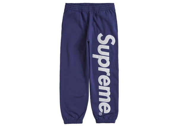 Pantalon de survêtement Supreme Satin Appliqué (AH23) Bleu marine délavé 