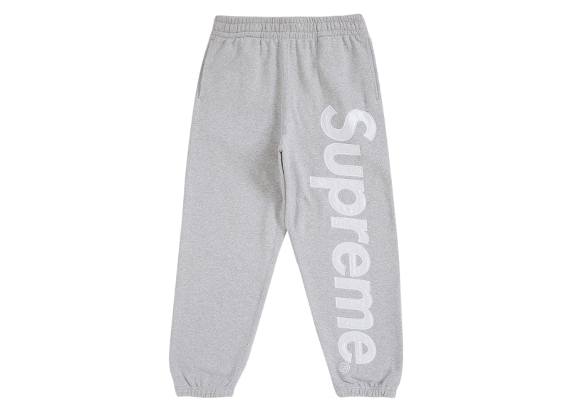 Pantalon de survêtement Supreme Satin Applique (AH24) Gris chiné