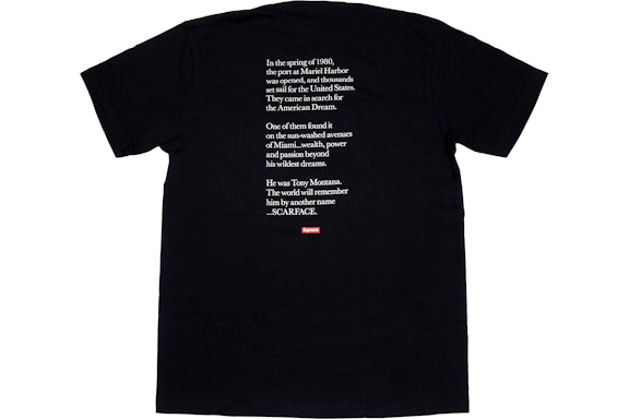 T-shirt de douche Supreme Scarface noir 