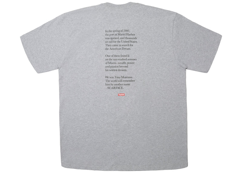 Supreme Scarface Shower Tee Heather Grey