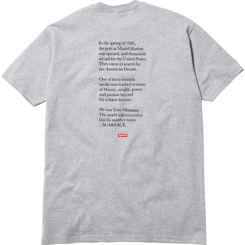 T-shirt fendu Supreme Scarface gris chiné