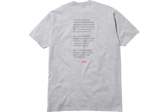 T-shirt fendu Supreme Scarface gris chiné