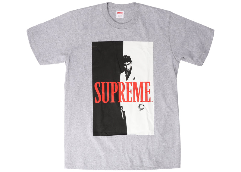 T-shirt fendu Supreme Scarface gris chiné