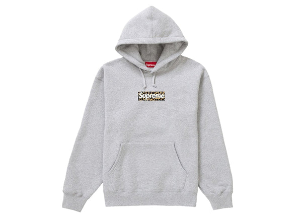 Sweat à capuche Supreme Shanghai Box Logo Gris chiné