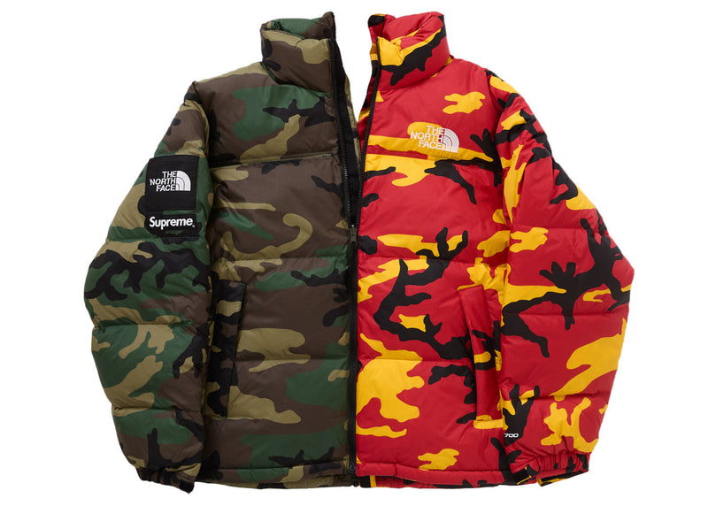 Supreme The North Face Split Nuptse Jacke Camo