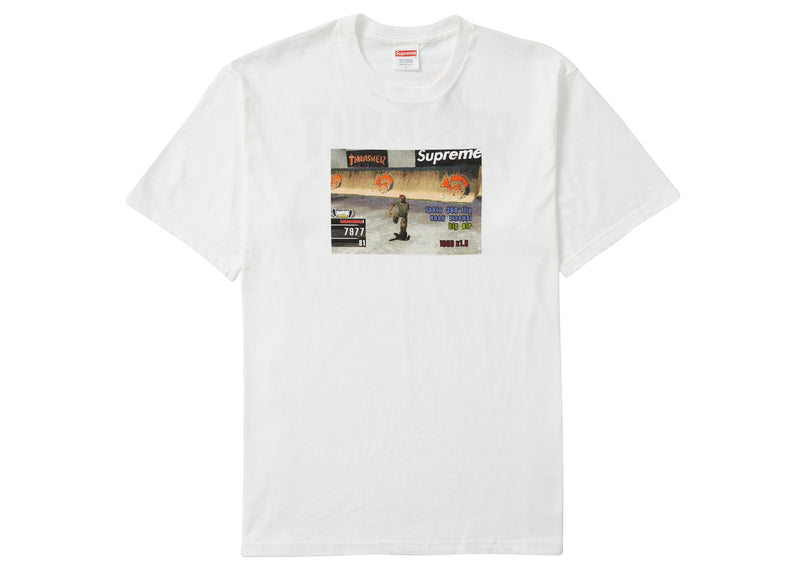T-shirt Supreme Thrasher Game Blanc