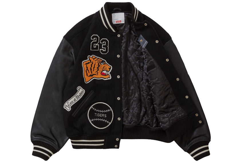 Supreme Tiger Varsity Jacket Black