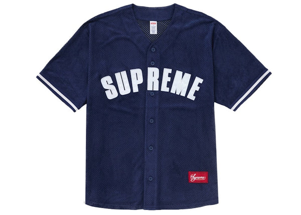Maillot de baseball Supreme Ultrasuede Mesh bleu marine