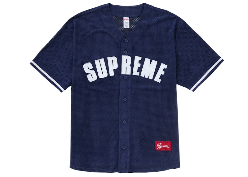 Maillot de baseball Supreme Ultrasuede Mesh bleu marine