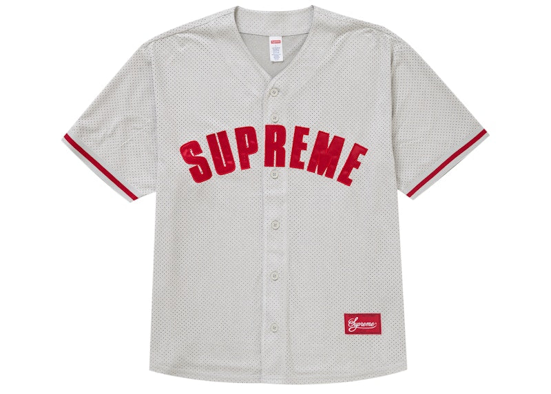 Maillot de baseball Supreme Ultrasuede Mesh Gris