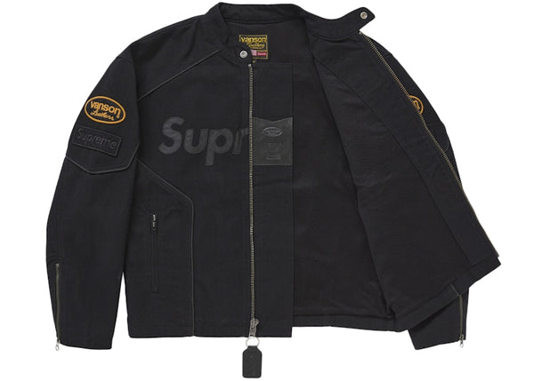 Supreme Vanson Leathers Cordura Cotton Jacket Black