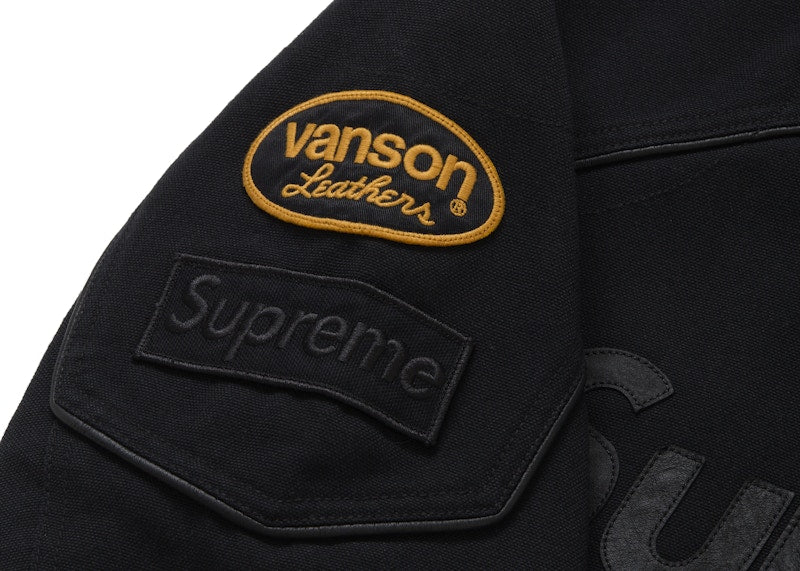 Supreme Vanson Leathers Cordura Cotton Jacket Black