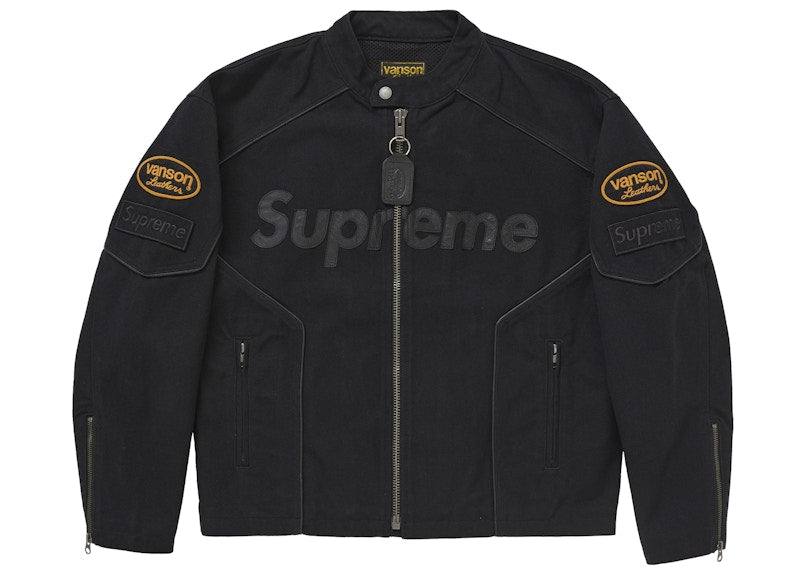 Supreme Vanson Leathers Cordura Cotton Jacket Black