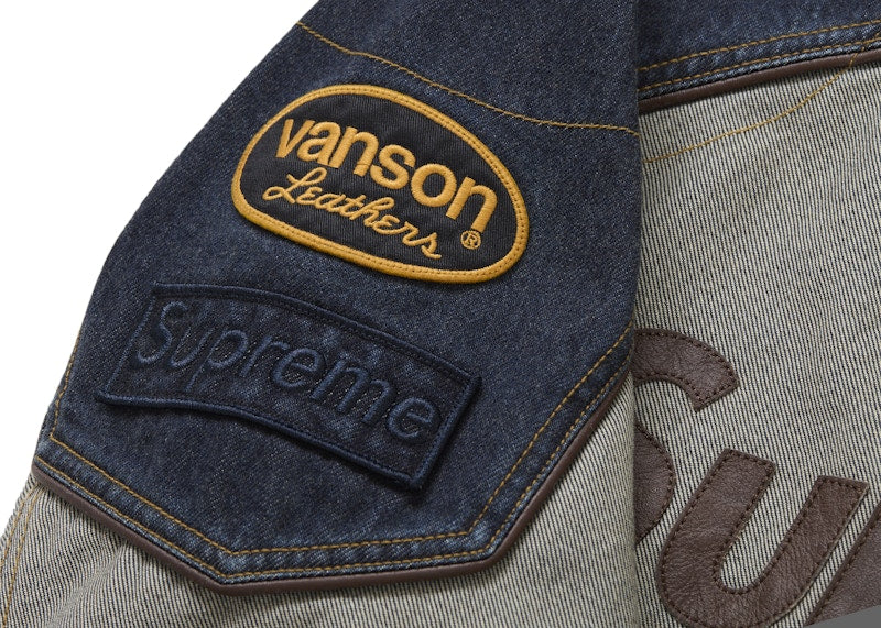 Supreme Vanson Leathers Cordura Cotton Jacket Denim