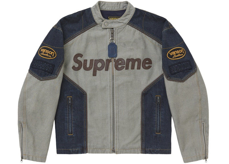 Supreme Vanson Leathers Cordura Cotton Jacket Denim