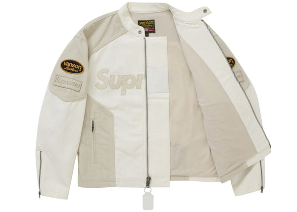 Supreme Vanson Leathers Cordura Cotton Jacket White
