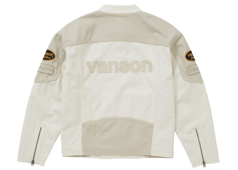 Supreme Vanson Leathers Cordura Cotton Jacket White