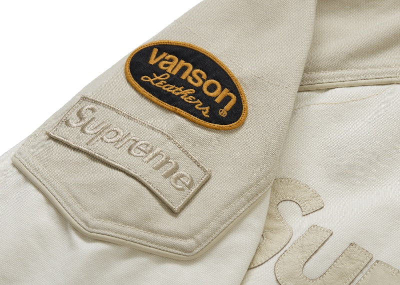 Supreme Vanson Leathers Cordura Cotton Jacket White