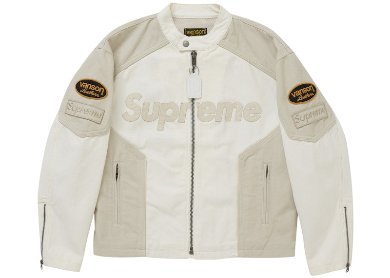 Supreme Vanson Leathers Cordura Cotton Jacket White