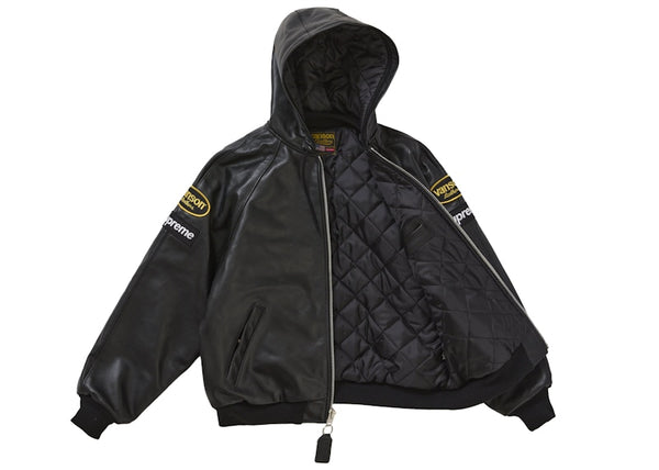 Supreme Vanson Leathers Hooded Work Jacket Black