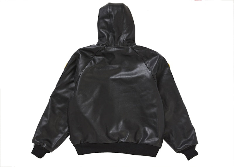 Supreme Vanson Leathers Hooded Work Jacket Black