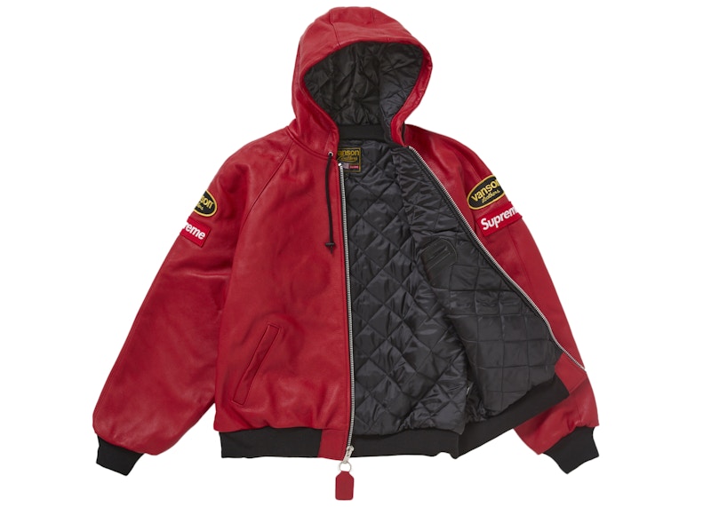 Supreme Vanson Leathers Hooded Work Jacket Red