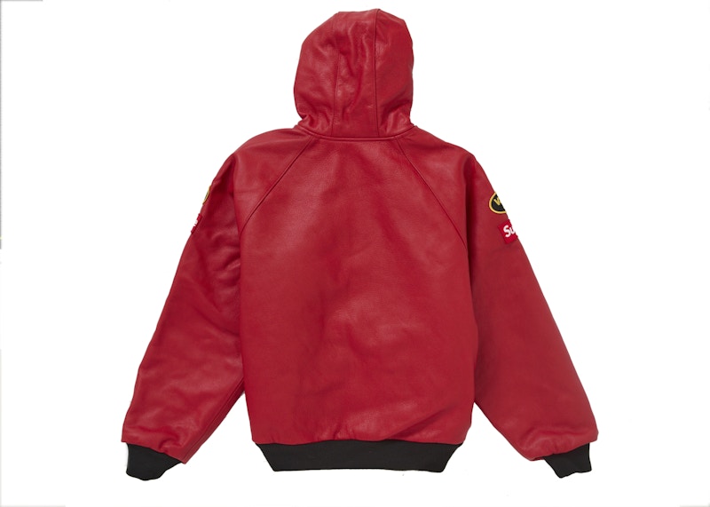 Supreme Vanson Leathers Hooded Work Jacket Red