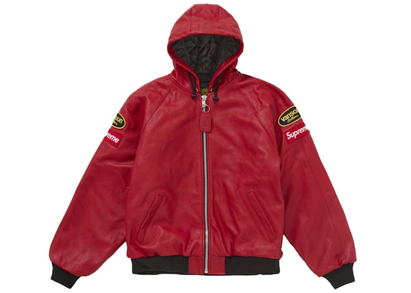 Supreme Vanson Leathers Hooded Work Jacket Red