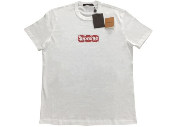 T-shirt blanc à logo Supreme x Louis Vuitton