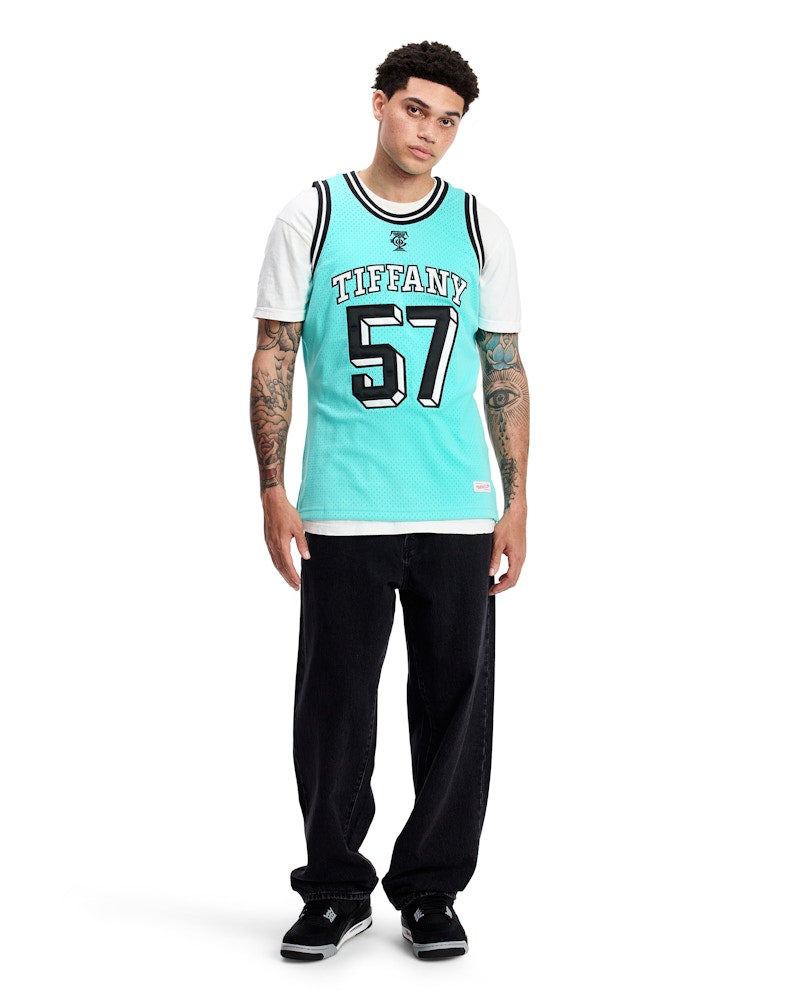 Tiffany &amp; Co. x NBA x Mitchell &amp; Ness Basketballtrikot Tiffany Blau/Schwarz