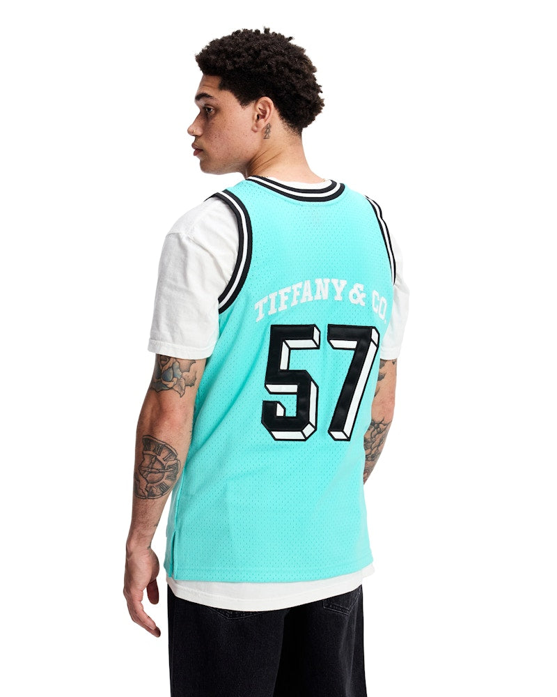 Tiffany &amp; Co. x NBA x Mitchell &amp; Ness Basketballtrikot Tiffany Blau/Schwarz