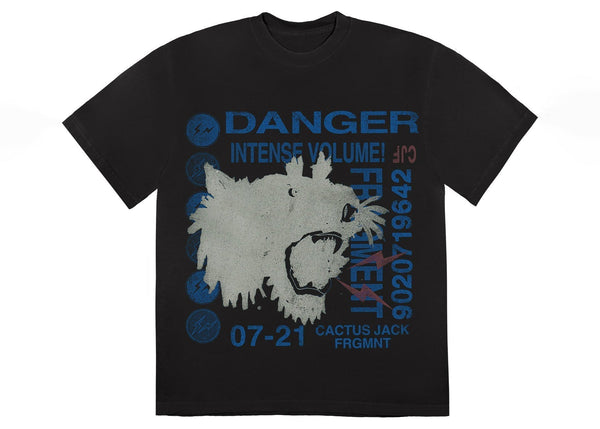 T-shirt Travis Scott Cactus Jack pour Fragment Danger noir délavé 