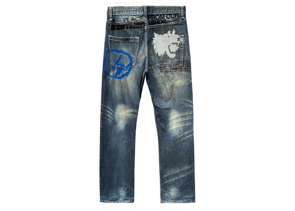 Pantalon en jean Travis Scott Cactus Jack pour Fragment From Our Minds bleu délavé 