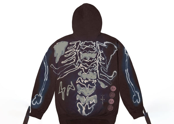 Sweat à capuche zippé Travis Scott Cactus Jack For Fragment Skeleton Graffiti Multi 