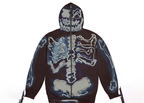 Sweat à capuche zippé Travis Scott Cactus Jack For Fragment Skeleton Graffiti Multi 