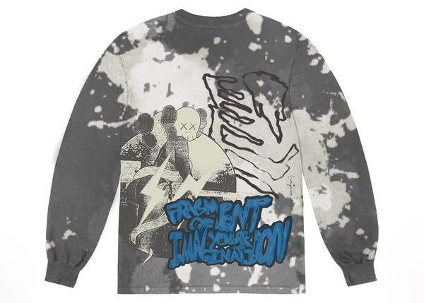 T-shirt à manches longues Travis Scott Cactus Jack + Kaws pour Fragment, gris multicolore