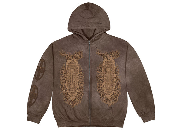 Sweat à capuche zippé Travis Scott Utopia God's Country Marron 